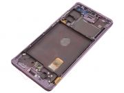 Pantalla service pack completa SUPER AMOLED negra con marco violeta lavanda "Cloud Lavender" Samsung Galaxy S20 FE 5G, SM-G781